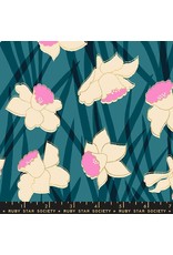 Melody Miller Reverie, Daffodils in Galaxy with Metallic, Fabric Half-Yards
