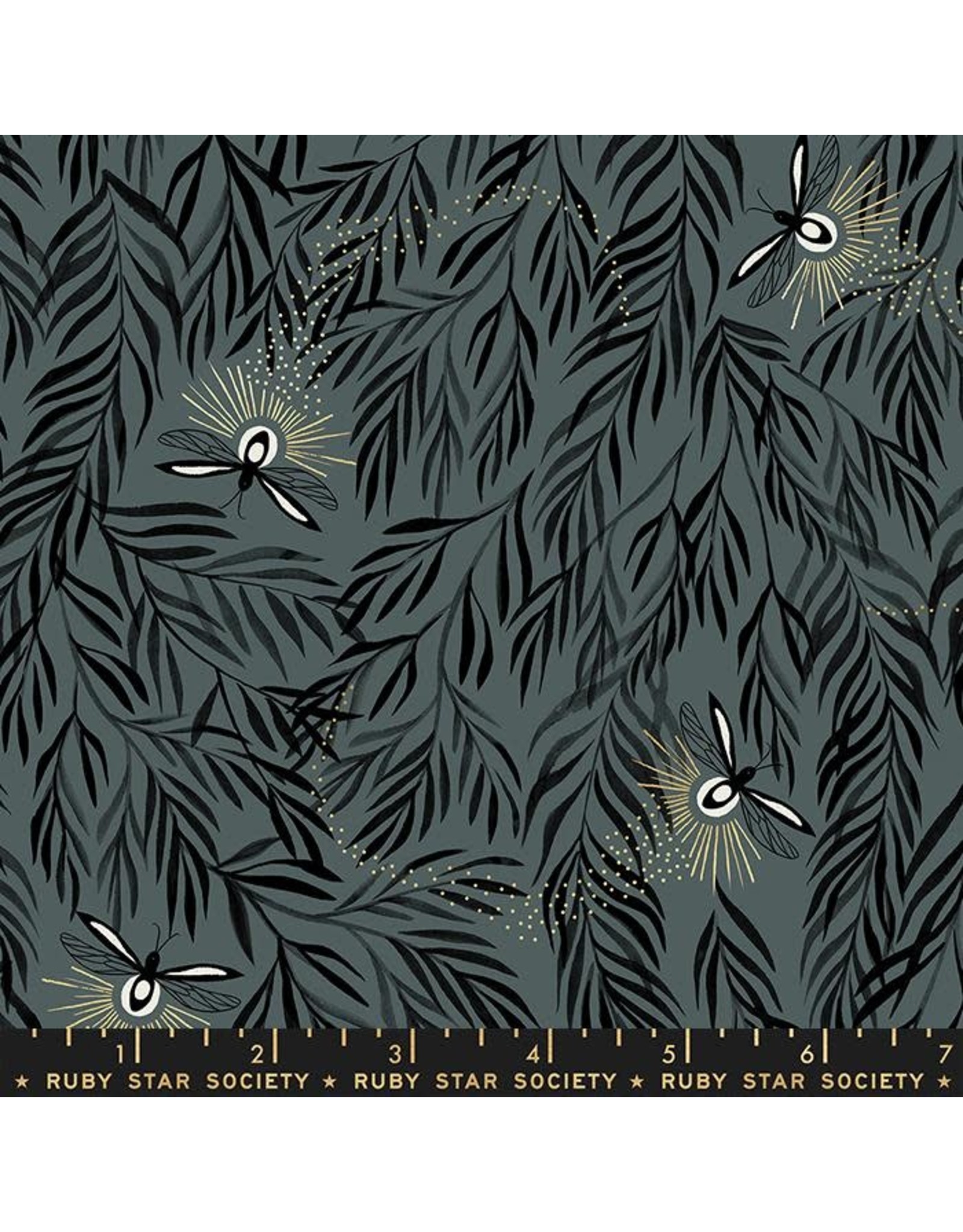 Firefly, Willow in Dark Gray, Fabric Half-Yards - Picking Daisies