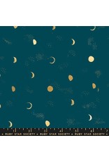 Sarah Watts Firefly, Moon Phase in Galaxy with Metallic, Fabric Half-Yards