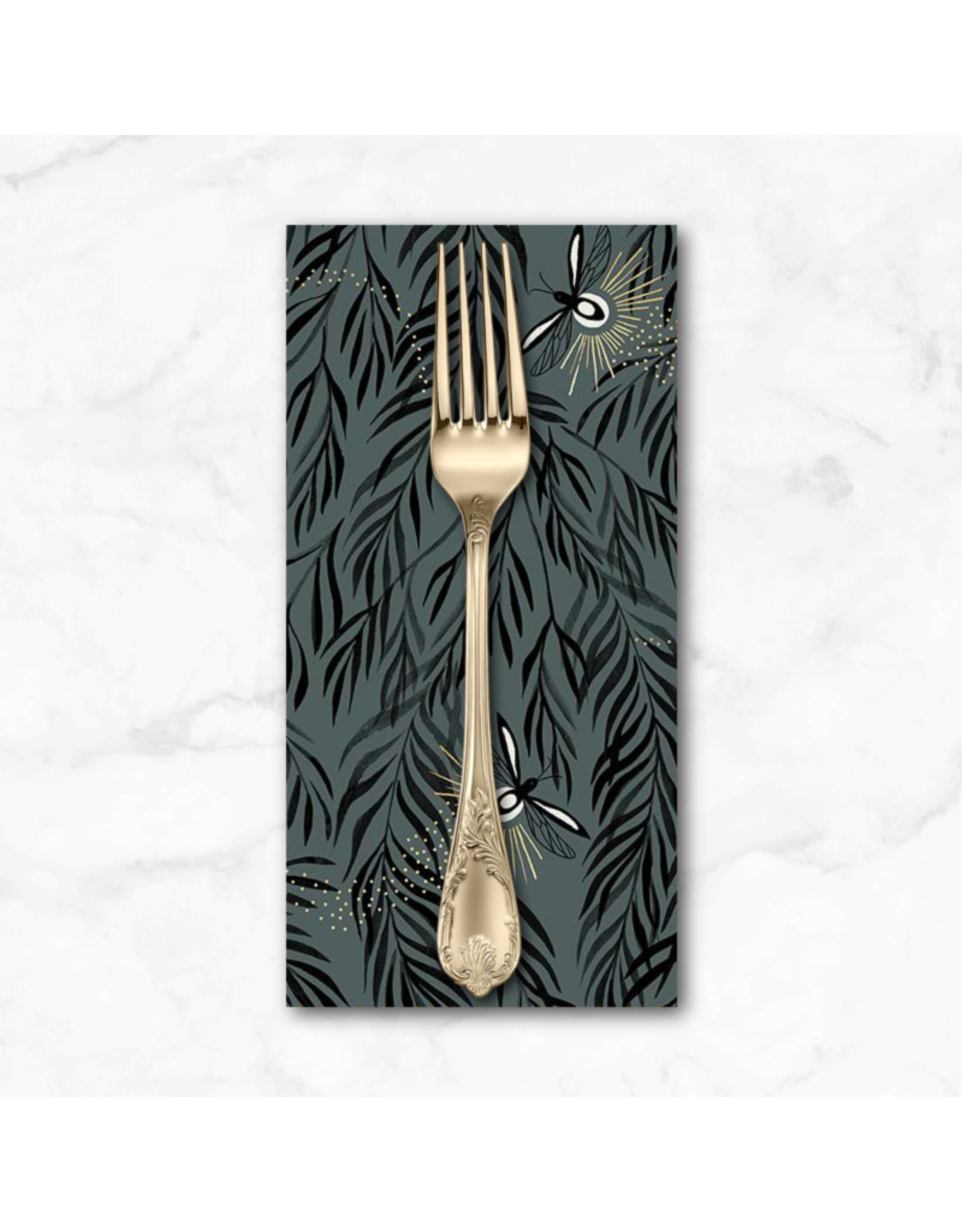 PD's Sarah Watts Collection Firefly, Willow in Dark Gray, Dinner Napkin