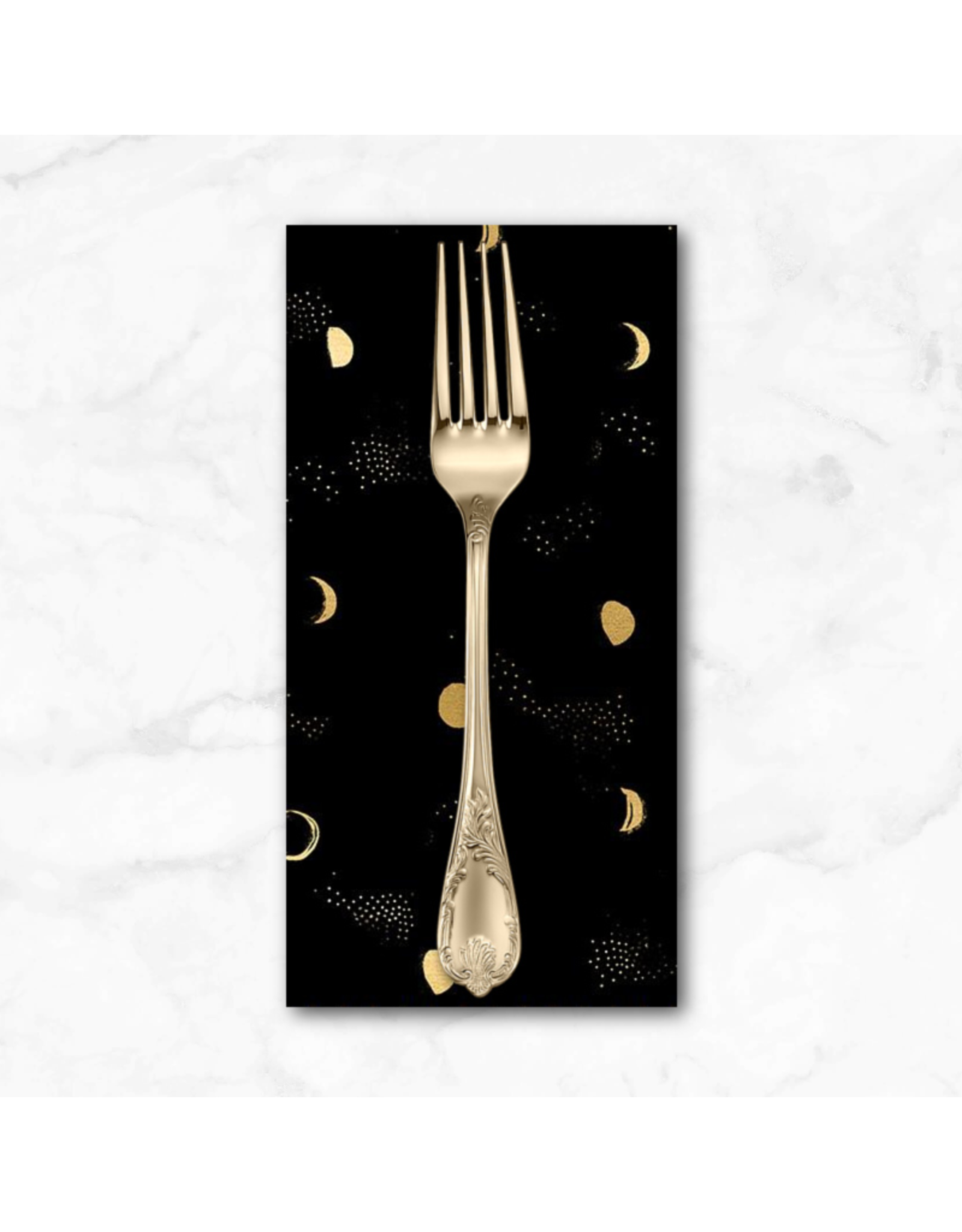 PD's Sarah Watts Collection Firefly, Moon Phase in Black, Dinner Napkin
