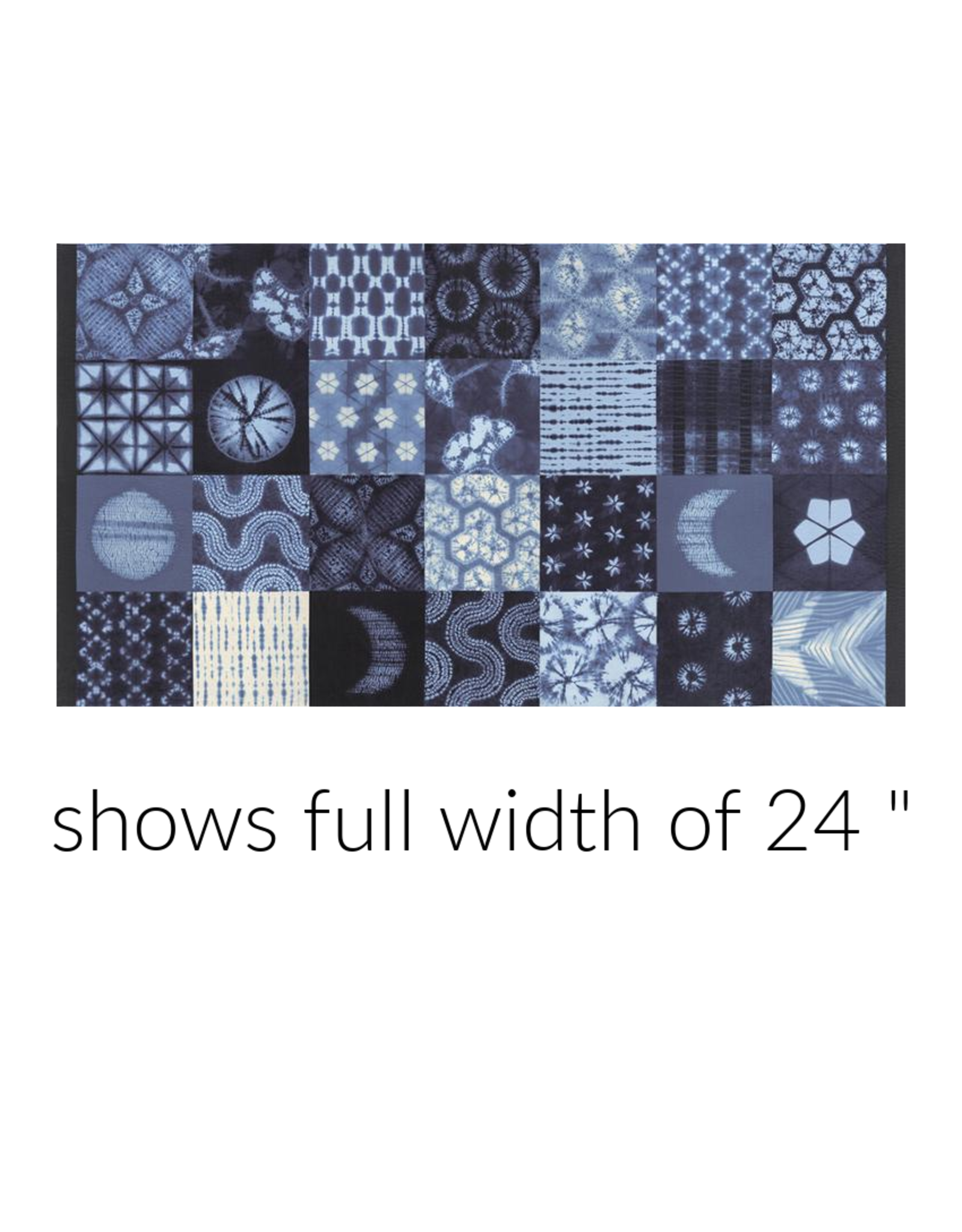 Moda Kawa, Koraju Patchwork Shibori Panel in Indigo, Fabric Half-Yards