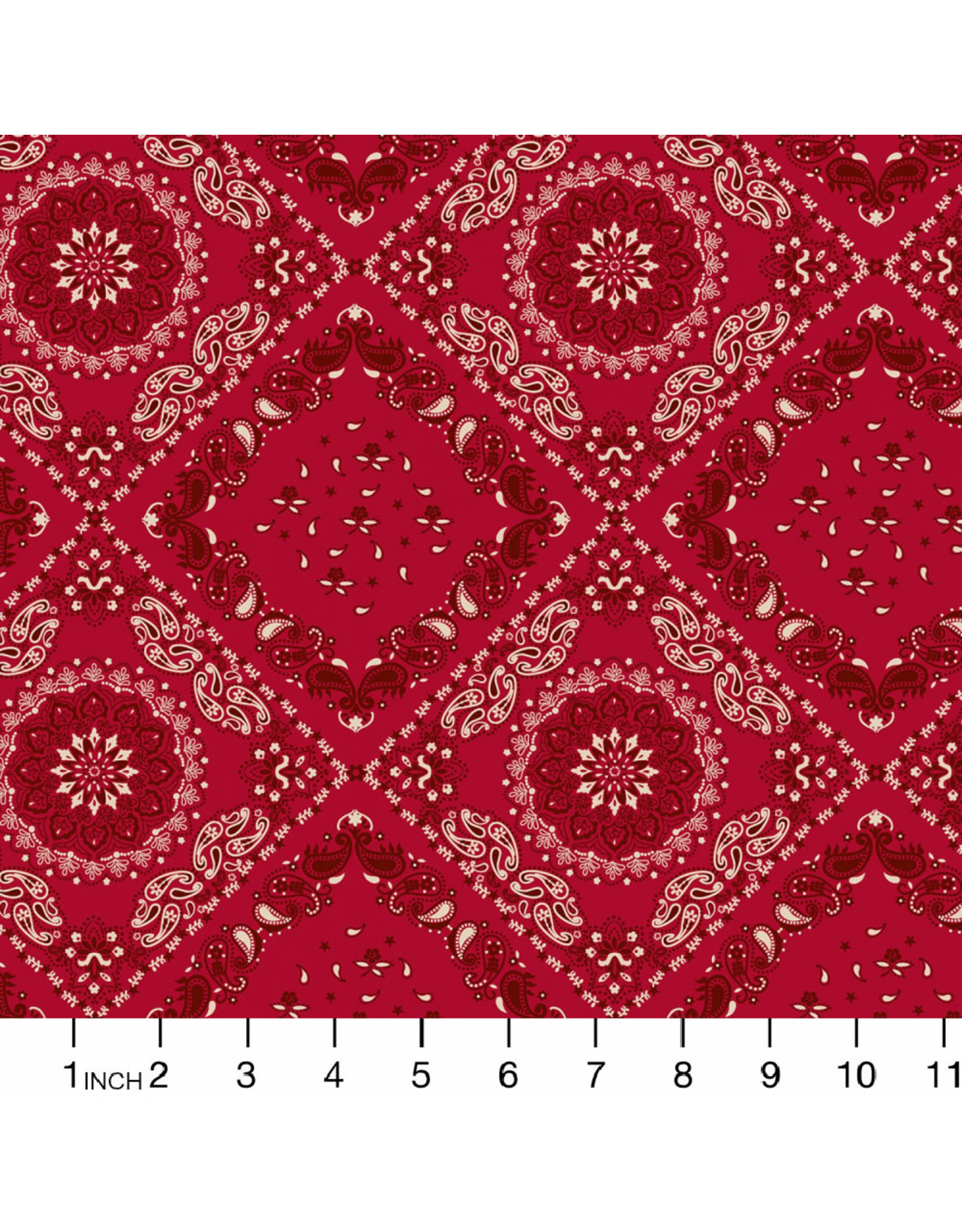Windham Fabrics Hudson, Bandana in Red, Fabric Half-Yards