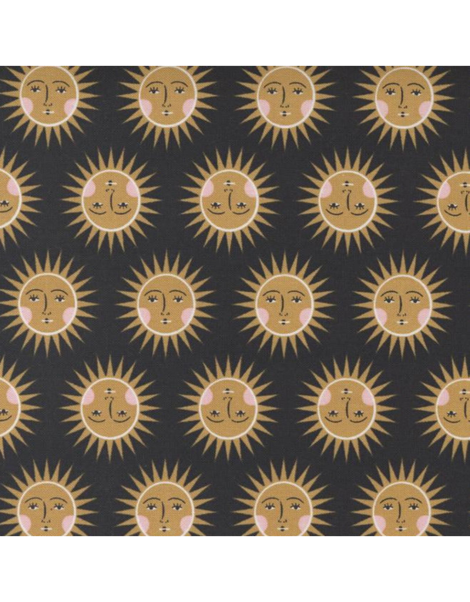 Gingiber Birdsong, Sunshine in Raven, Fabric Half-Yards