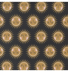 Gingiber Birdsong, Sunshine in Raven, Fabric Half-Yards