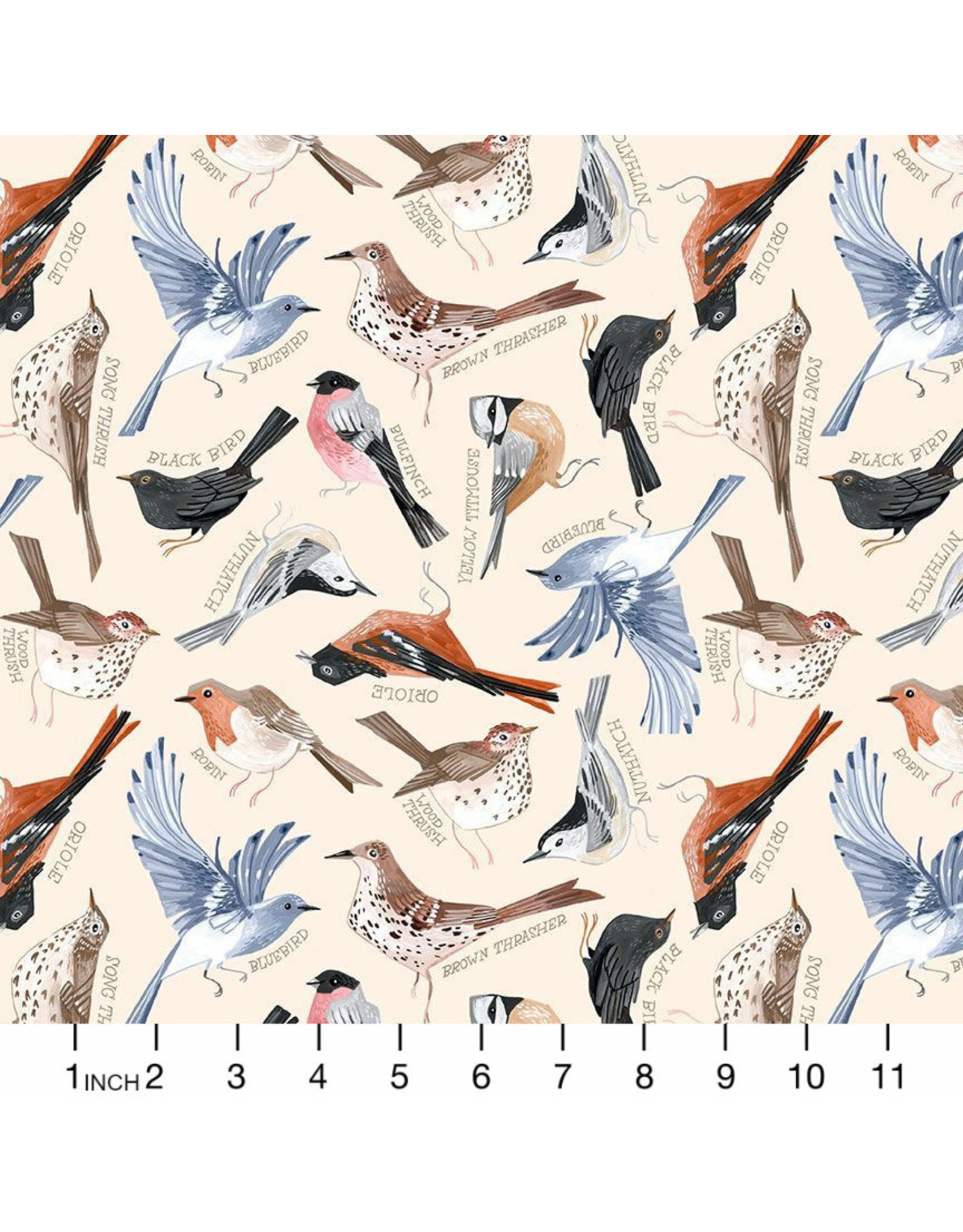 PD's Rae Ritchie Collection Bird Song, Birds in Cream, Dinner Napkin