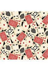 Northcott The Cave, Playing Cards in Black, Fabric Half-Yards