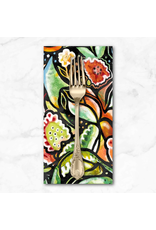 PD's Northcott Collection My Mother's Garden, Floral in Black, Dinner Napkin