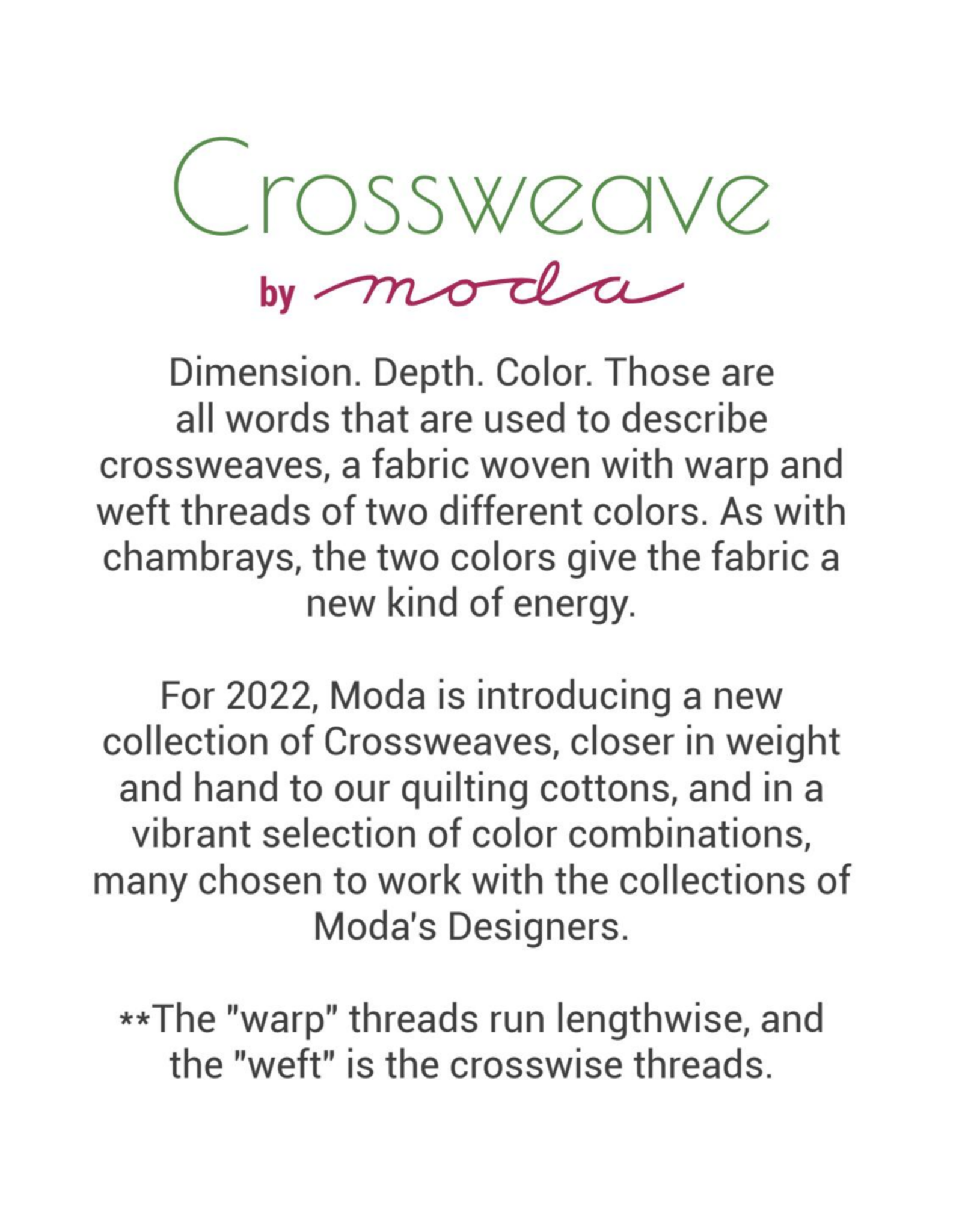 Moda Crossweave in Emerald, Fabric Half-Yards