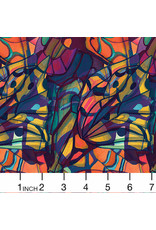 Benartex Watercolor Geometry, Imagine Magic Wings in Jewel Multi, Fabric Half-Yards