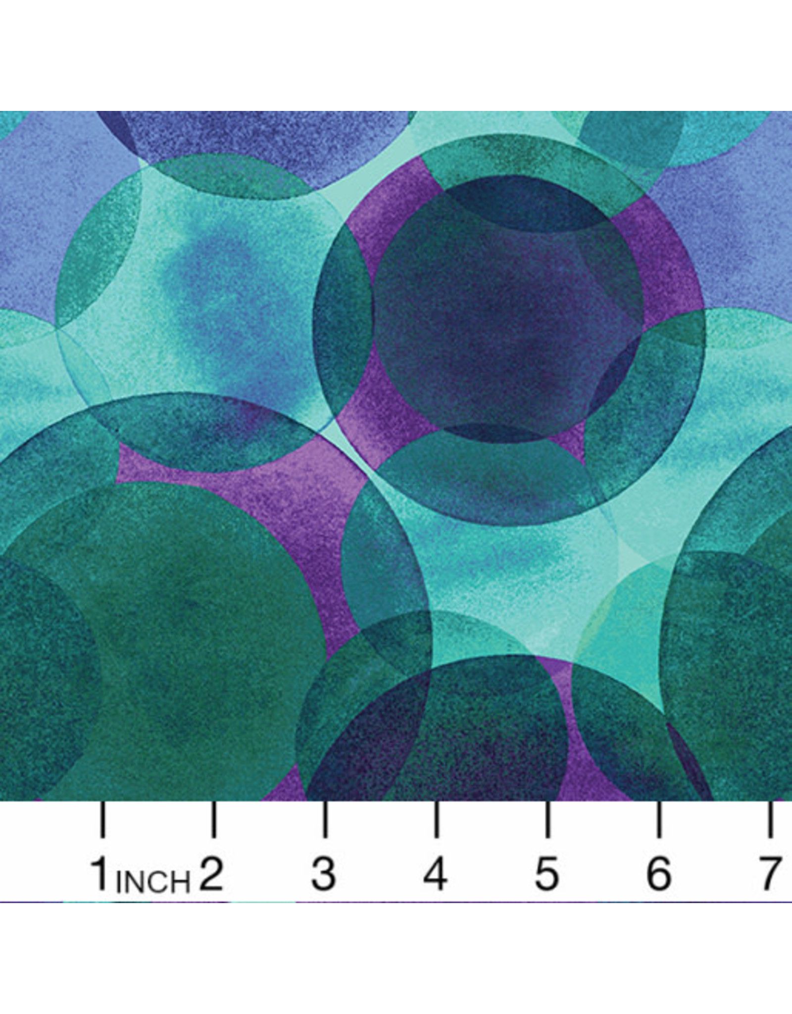 PD's Benartex Collection Watercolor Geometry, Large Watercolor Circles in Teal Multi, Dinner Napkin
