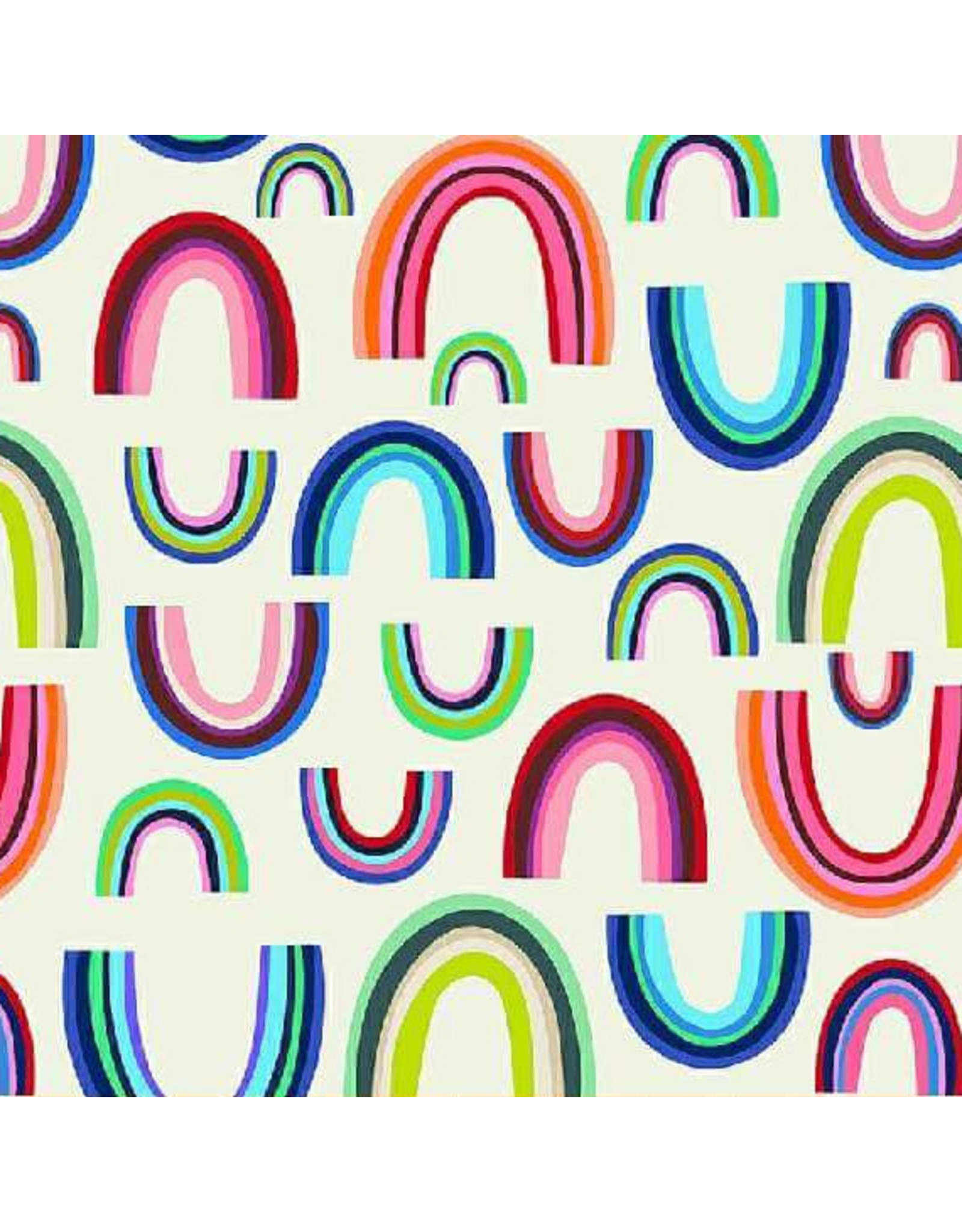 Windham Fabrics Color Wheel, Rainbows in Ivory, Fabric Half-Yards