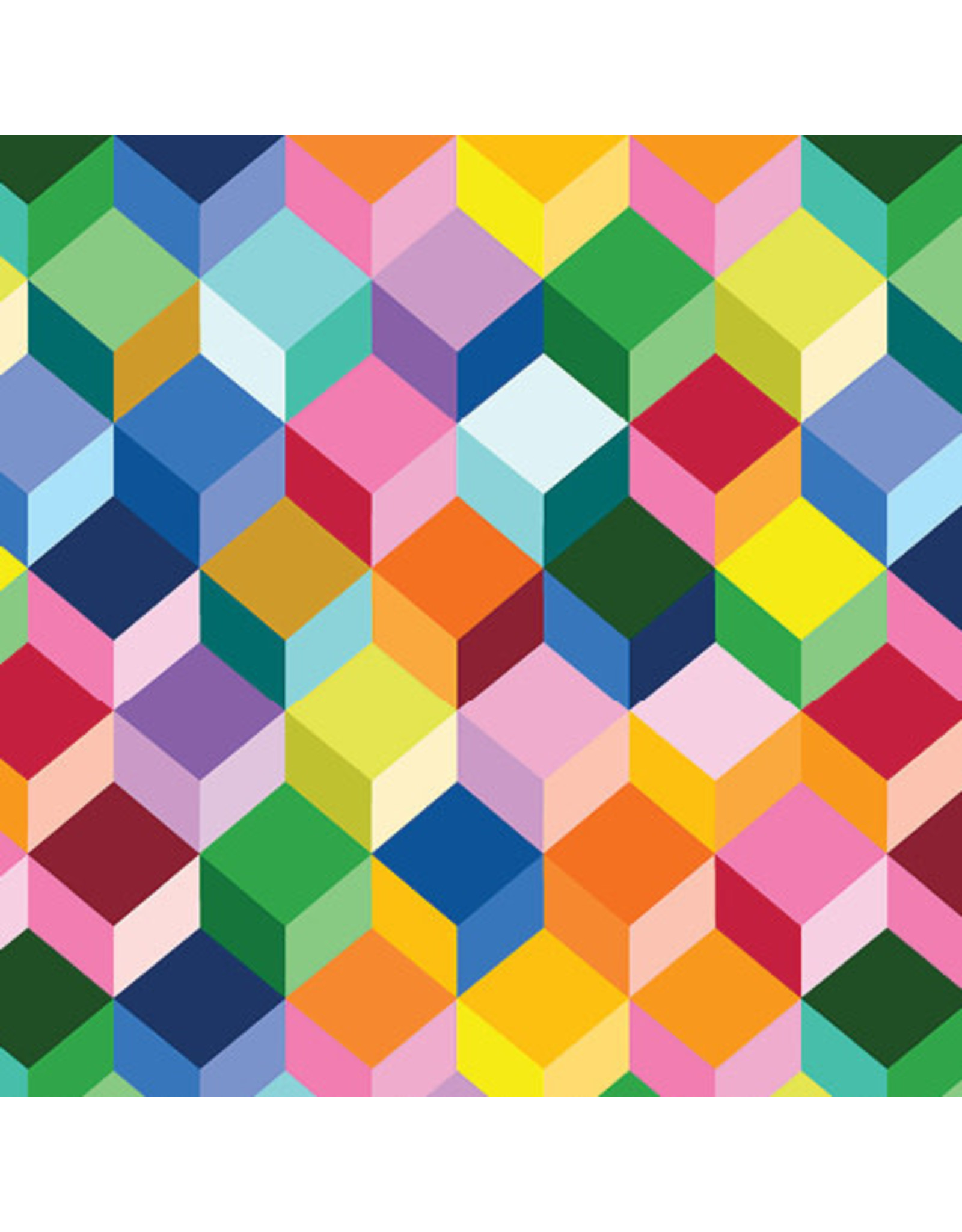 Windham Fabrics Color Wheel, Cubes in Multi, Fabric Half-Yards