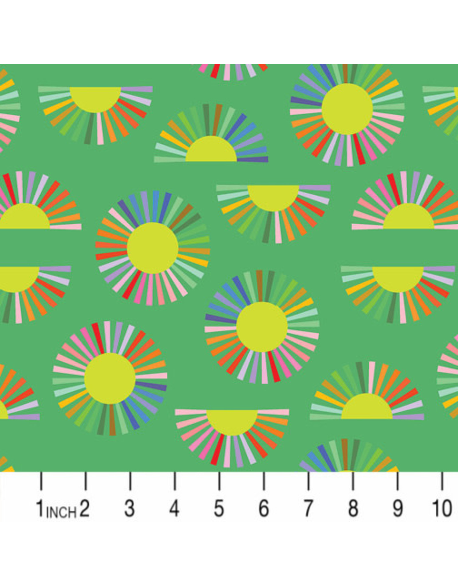 PD's Windham Collection Color Wheel, Mod Daisy in Green, Dinner Napkin