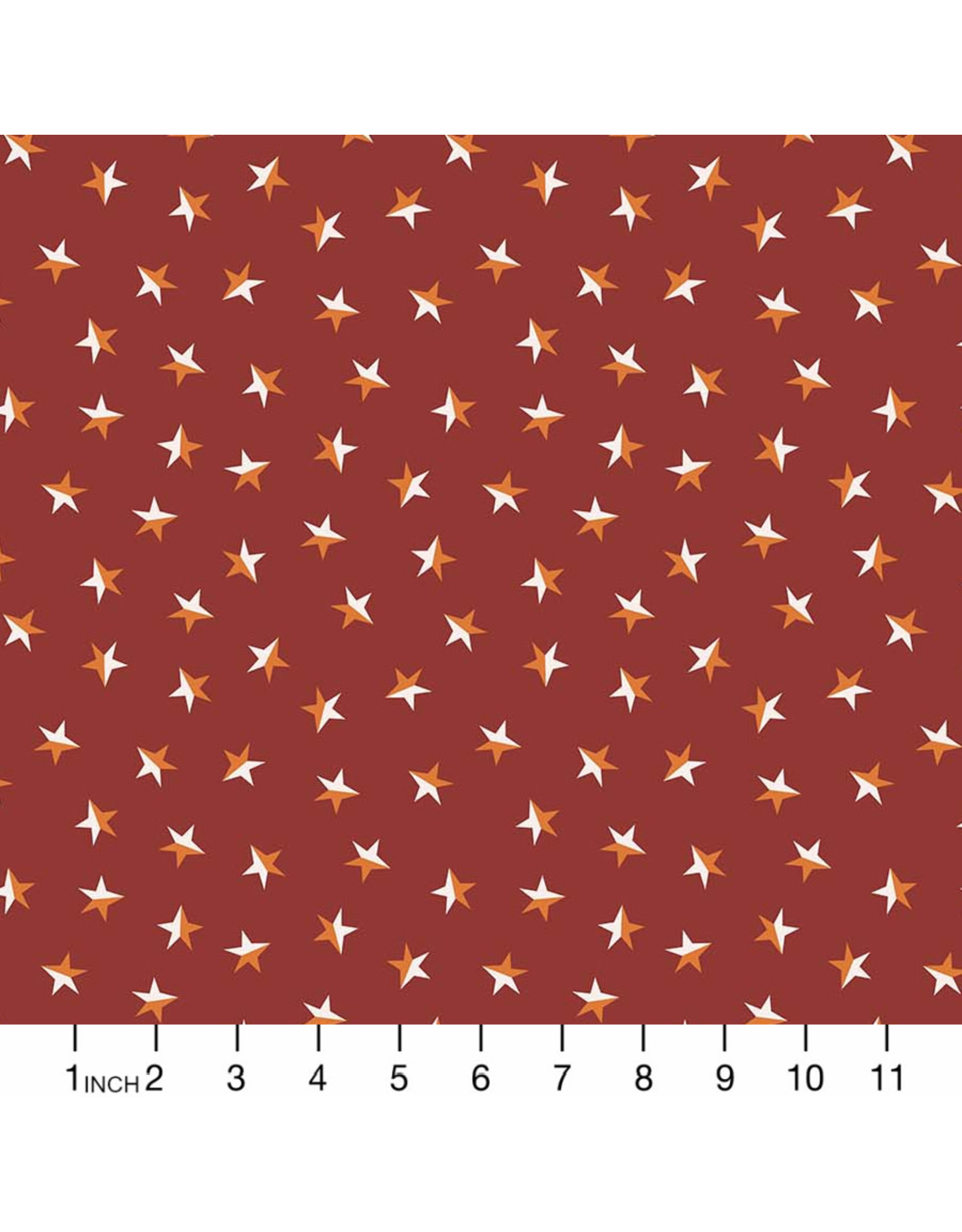 Figo Pickle Juice, Stars in Rust, Fabric Half-Yards