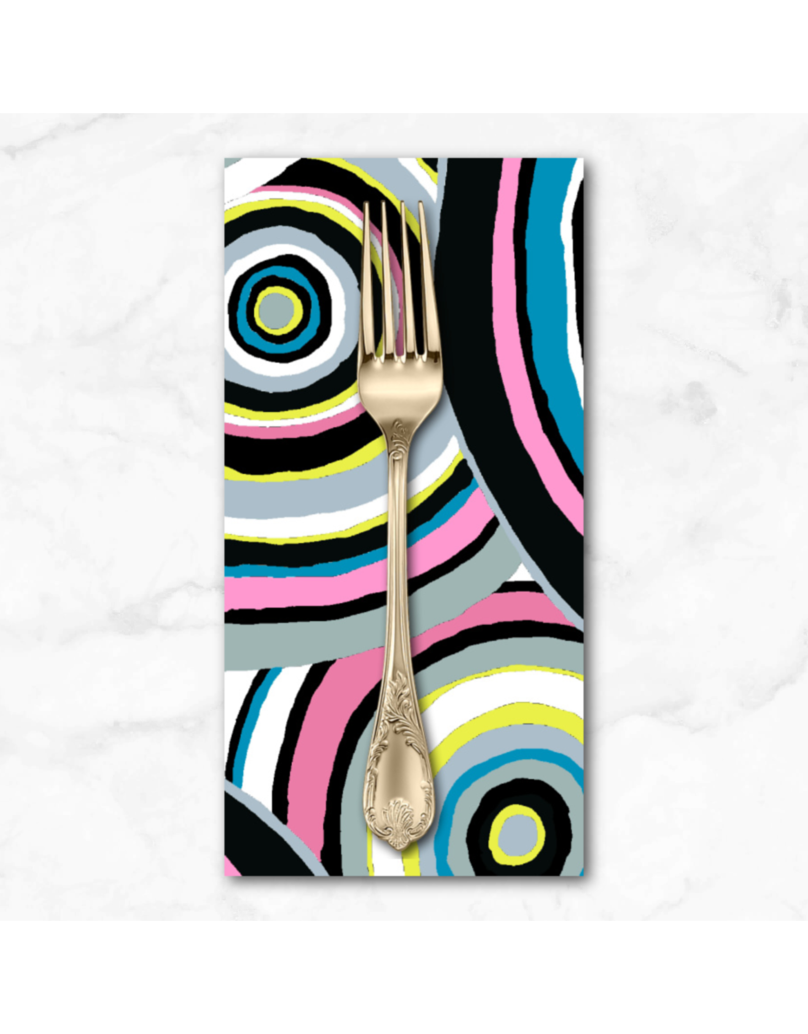 PD's Kaffe Fassett Collection Kaffe 85 & Fabulous, Targets in Black, Dinner Napkin