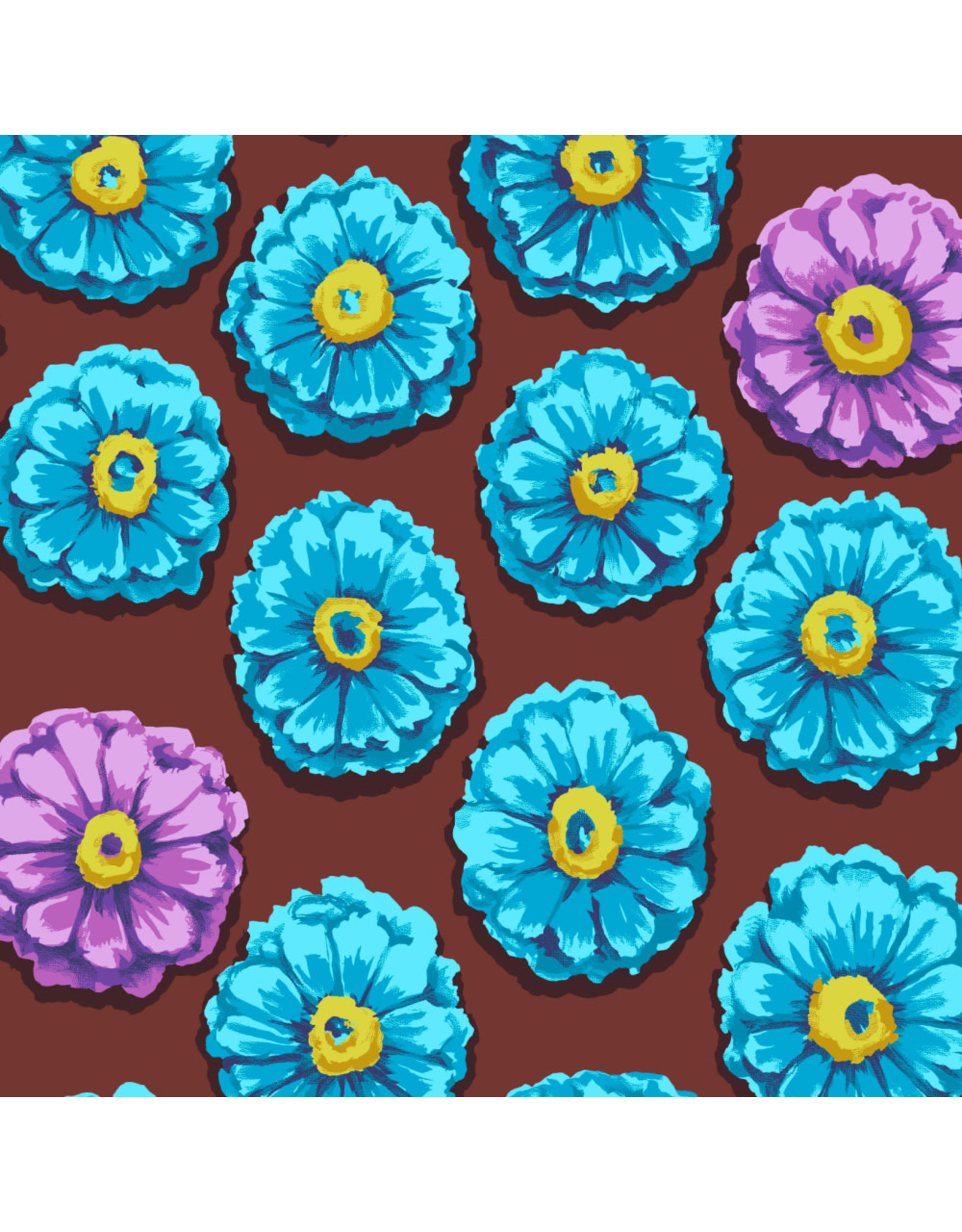 Kaffe Fassett Collective Kaffe 85 & Fabulous, Zinnia in Aqua, Fabric Half-Yards