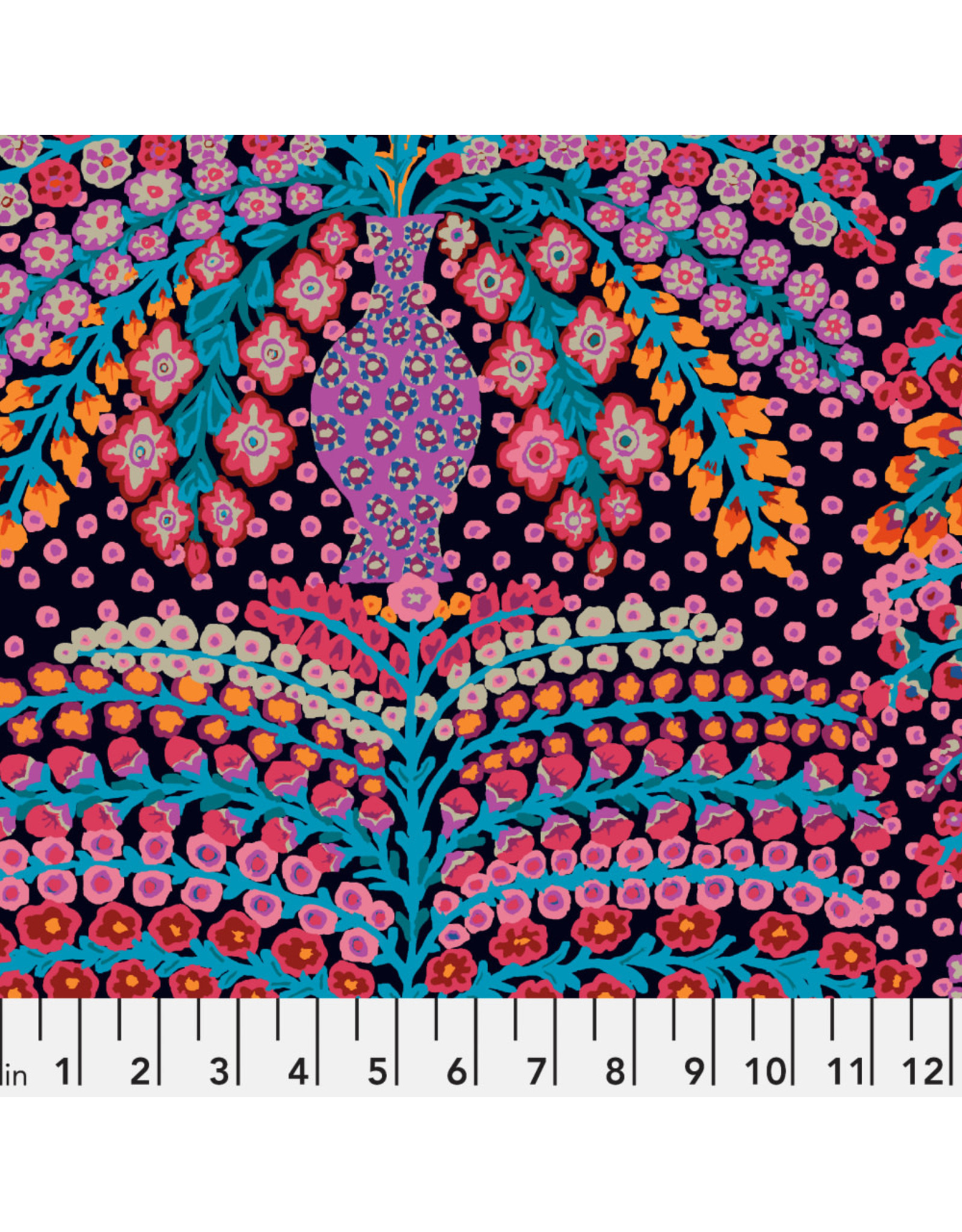 Kaffe Fassett Collective Kaffe 85 & Fabulous, Persian Vase in Black, Fabric Half-Yards