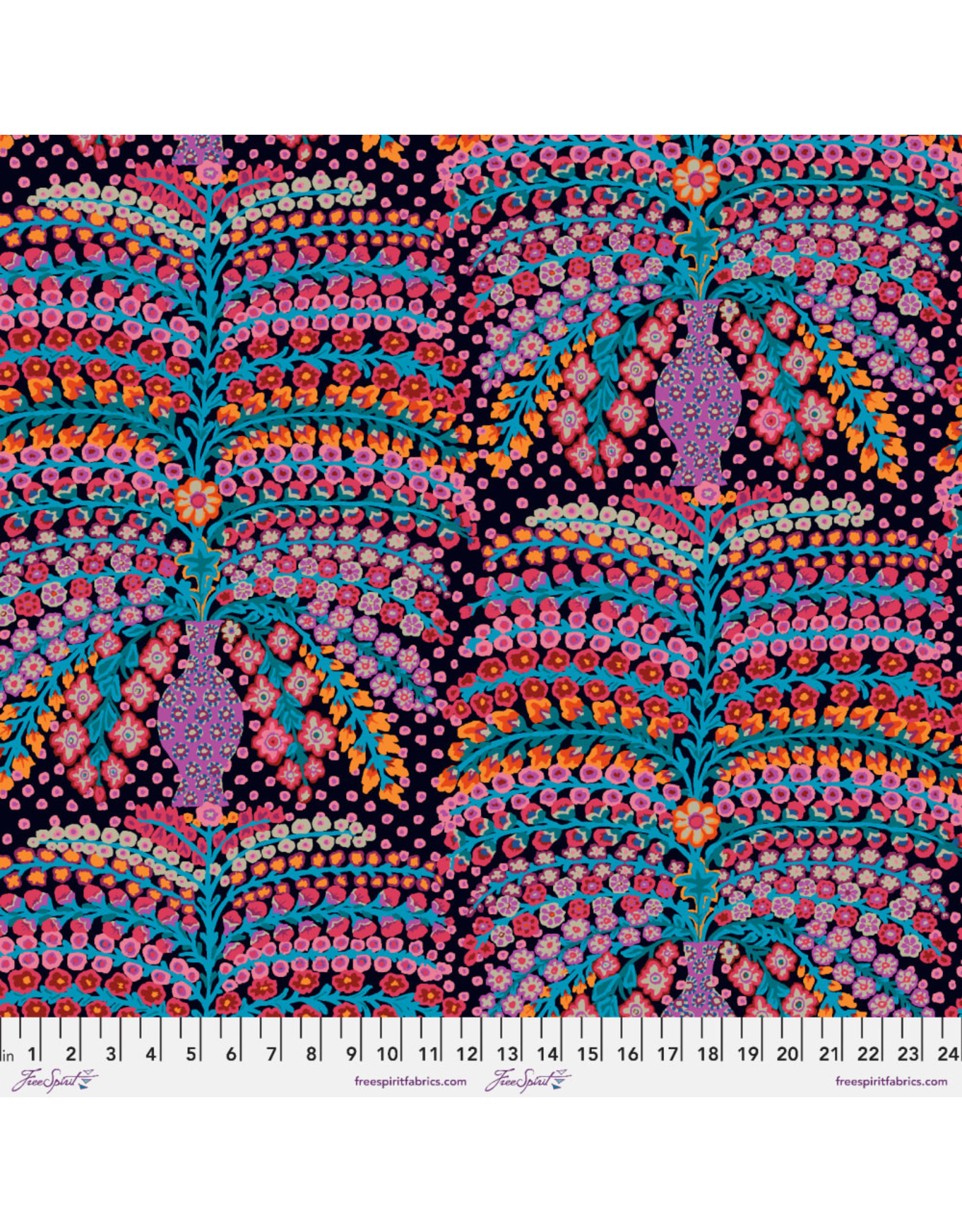 Kaffe Fassett Collective Kaffe 85 & Fabulous, Persian Vase in Black, Fabric Half-Yards