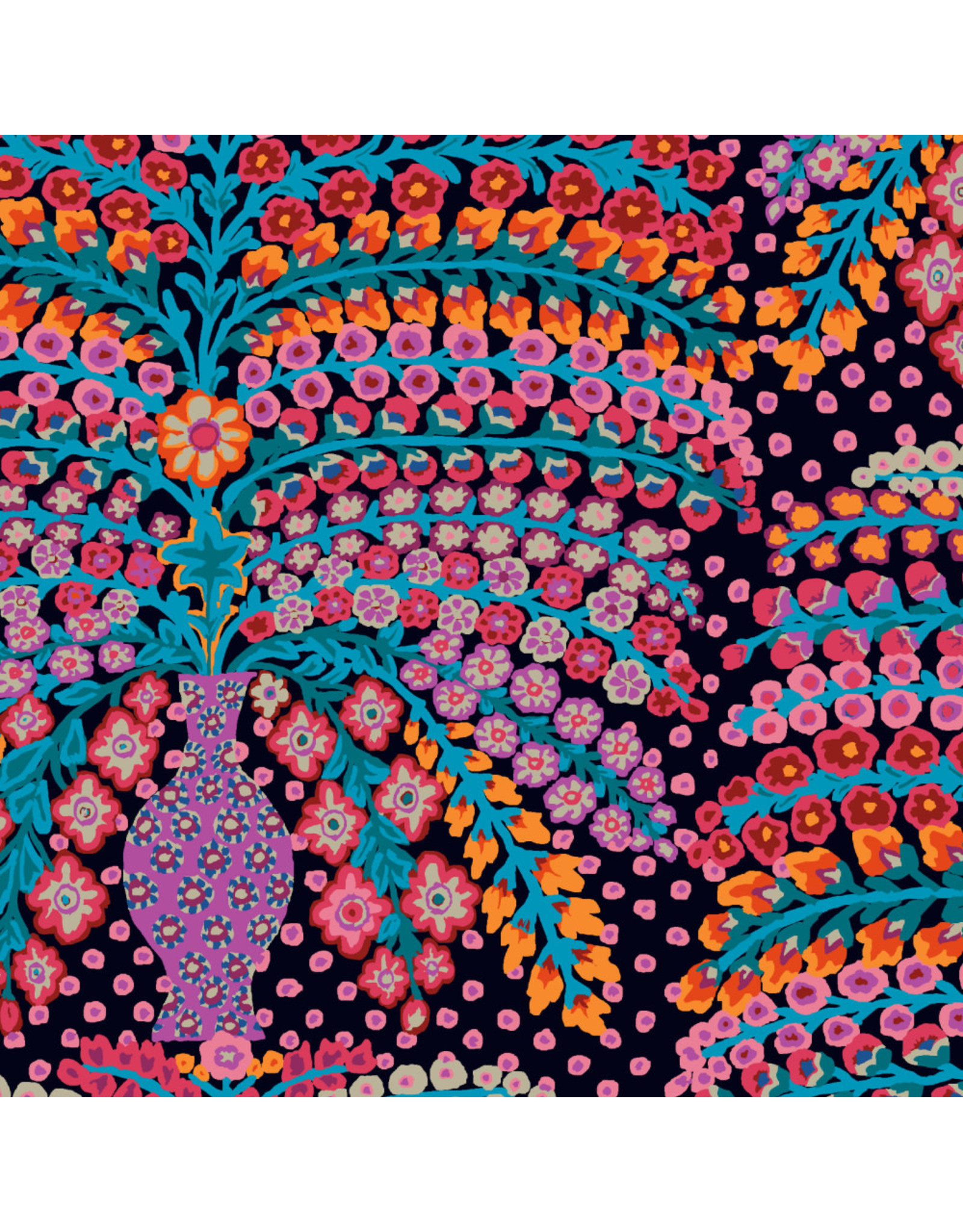 Kaffe Fassett Collective Kaffe 85 & Fabulous, Persian Vase in Black, Fabric Half-Yards