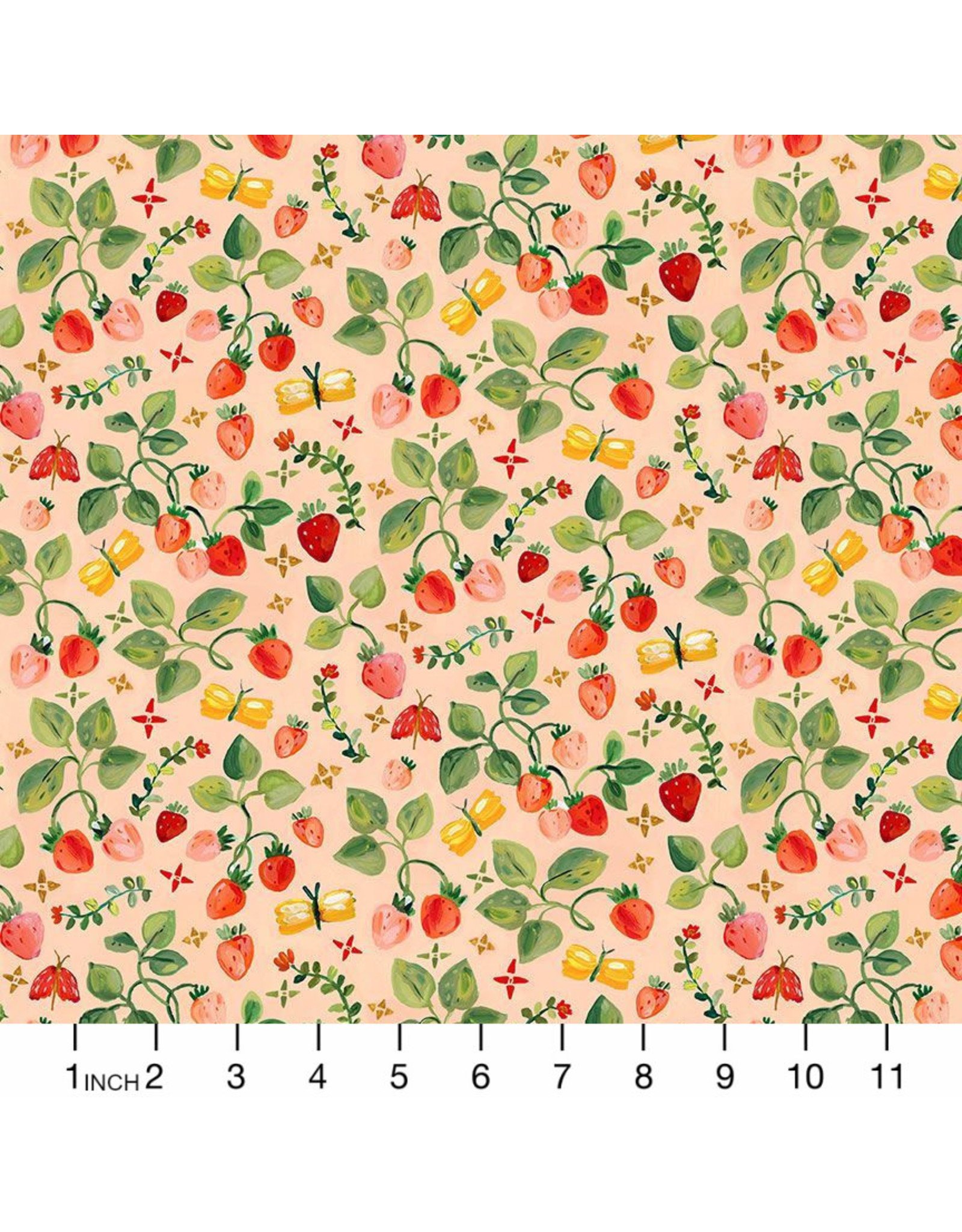 Folklore, Strawberries in Multi, Fabric Half-Yards - Picking Daisies