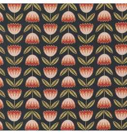 Gingiber Meadowmere, Blossoms in Night with Metallic, Fabric Half-Yards