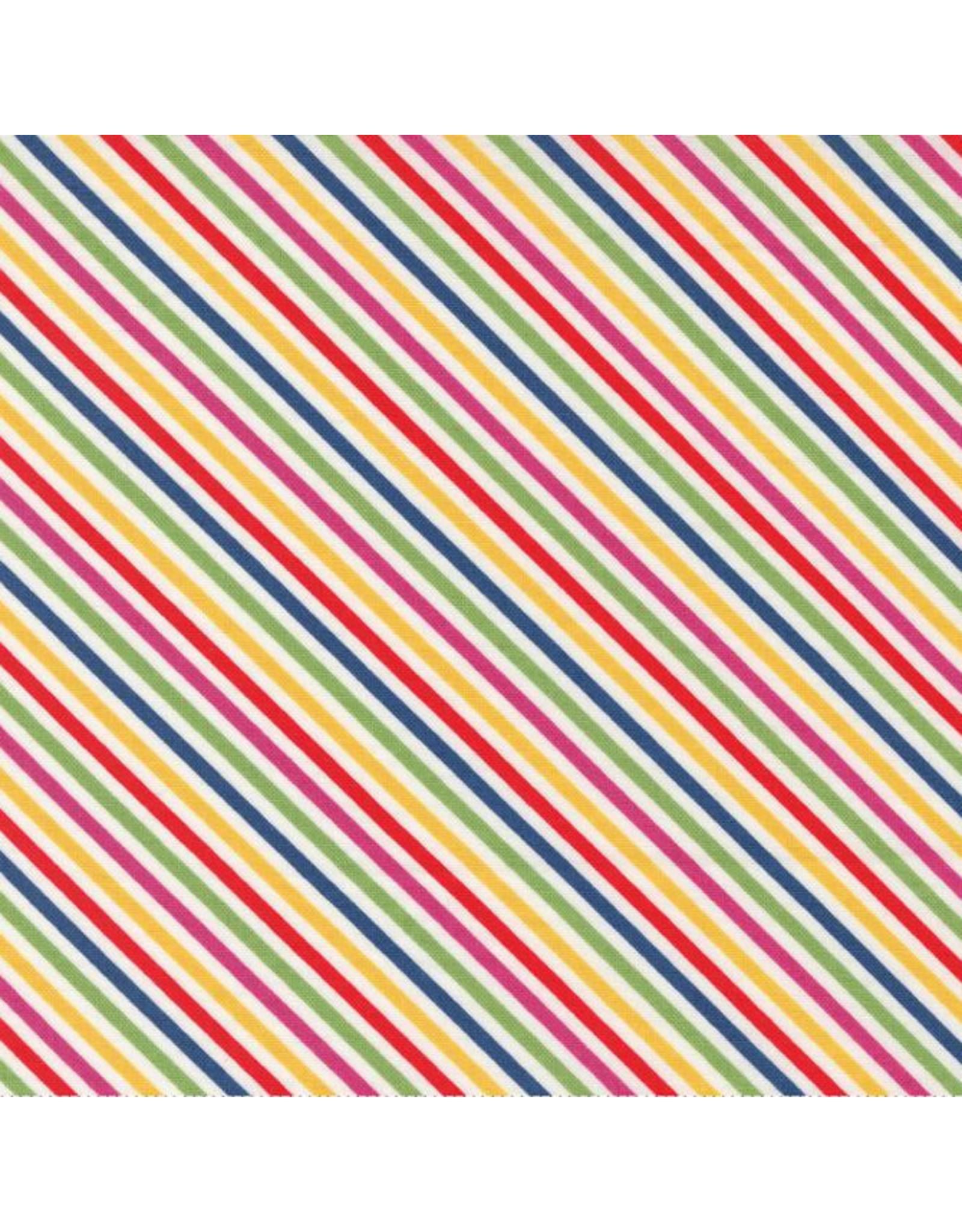 Moda Zinnia, Downpour Stripes in Rainbow, Fabric Half-Yards