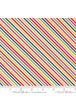 PD's Moda Collection Zinnia, Downpour Stripes in Rainbow, Dinner Napkin