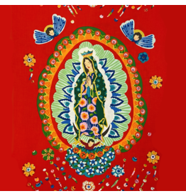 Alexander Henry Fabrics Folklorico,  Our Lady of Guadalupe in Red, 24" x 44" Fabric Double Panel