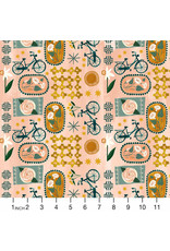 PD's Figo Collection Daybreak, Patchwork in Coral, Dinner Napkin