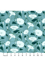 Figo Daybreak, Morning Glories in Blue, Fabric Half-Yards