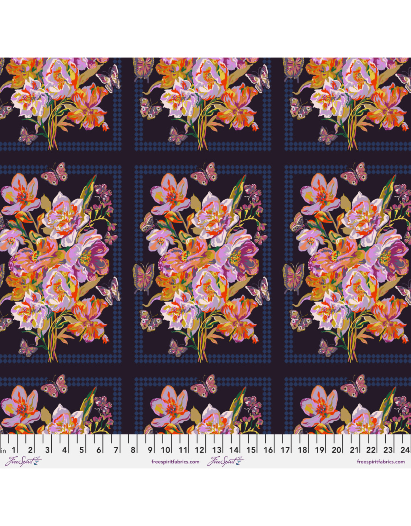 Nathalie Lété Mon Jardin, Beautiful Bunch in Navy, Fabric Half-Yards