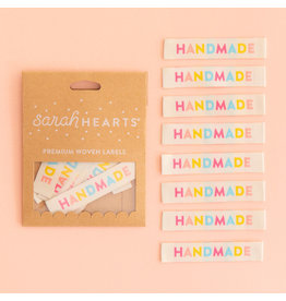 Sarah Hearts Colorful Handmade - Woven Label Tags, Set of 8