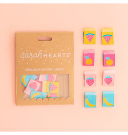 Sarah Hearts Summer Fruits - Woven Label Tags, Set of 8