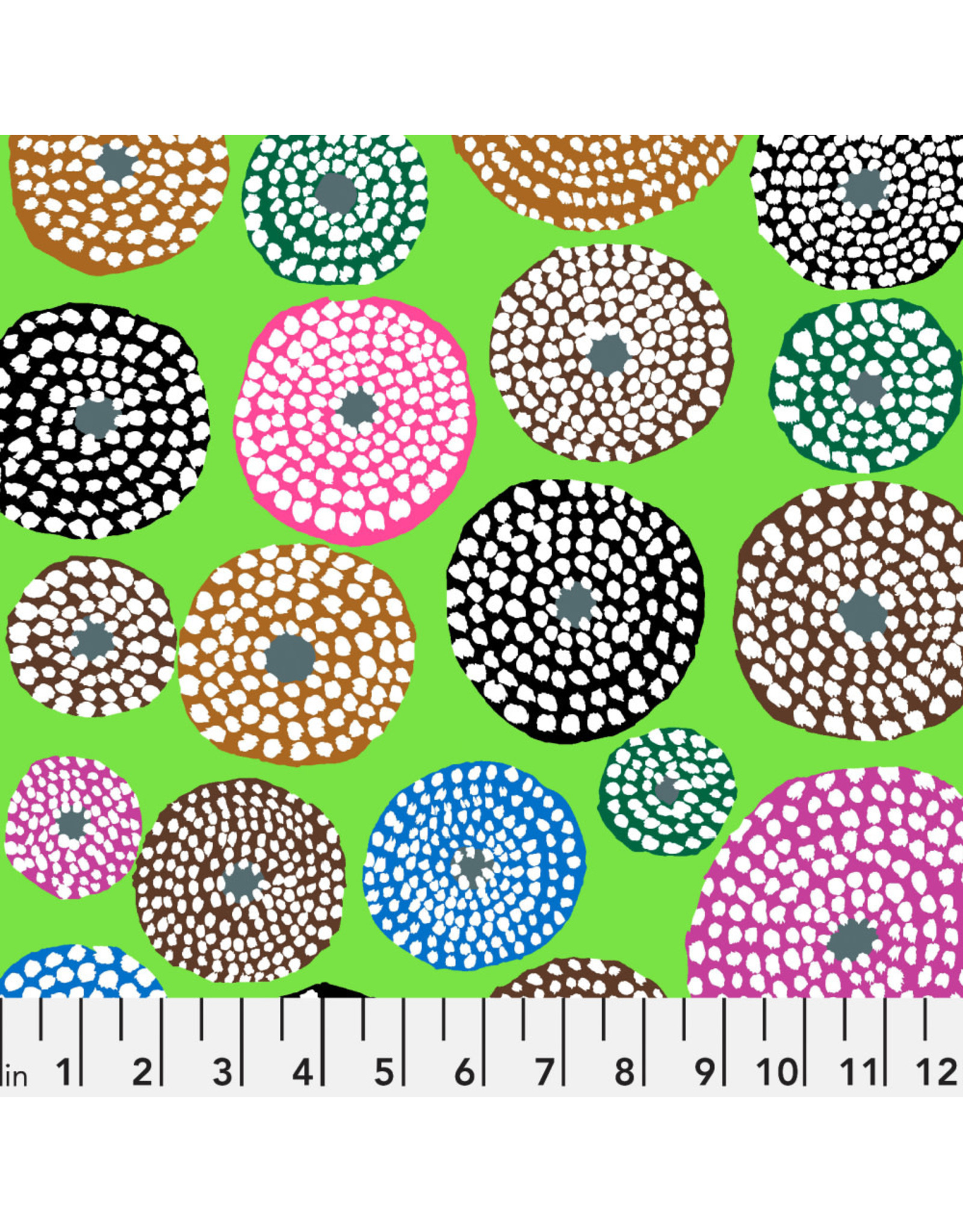 PD's Kaffe Fassett Collection Kaffe Collective, Disks in Lime, Dinner Napkin