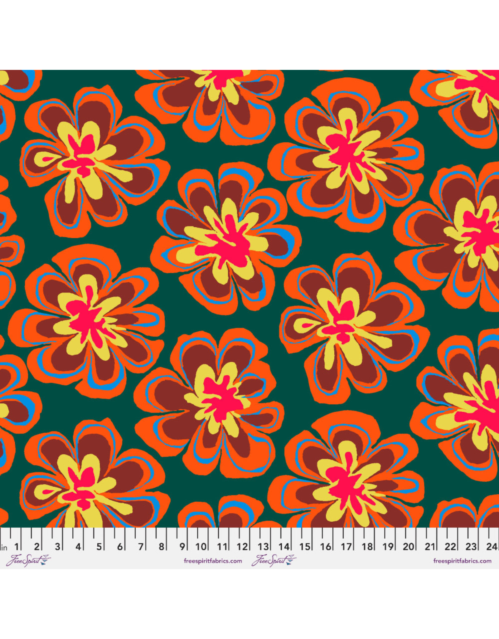 PD's Kaffe Fassett Collection Kaffe Collective, Funky Floral in Forest, Dinner Napkin