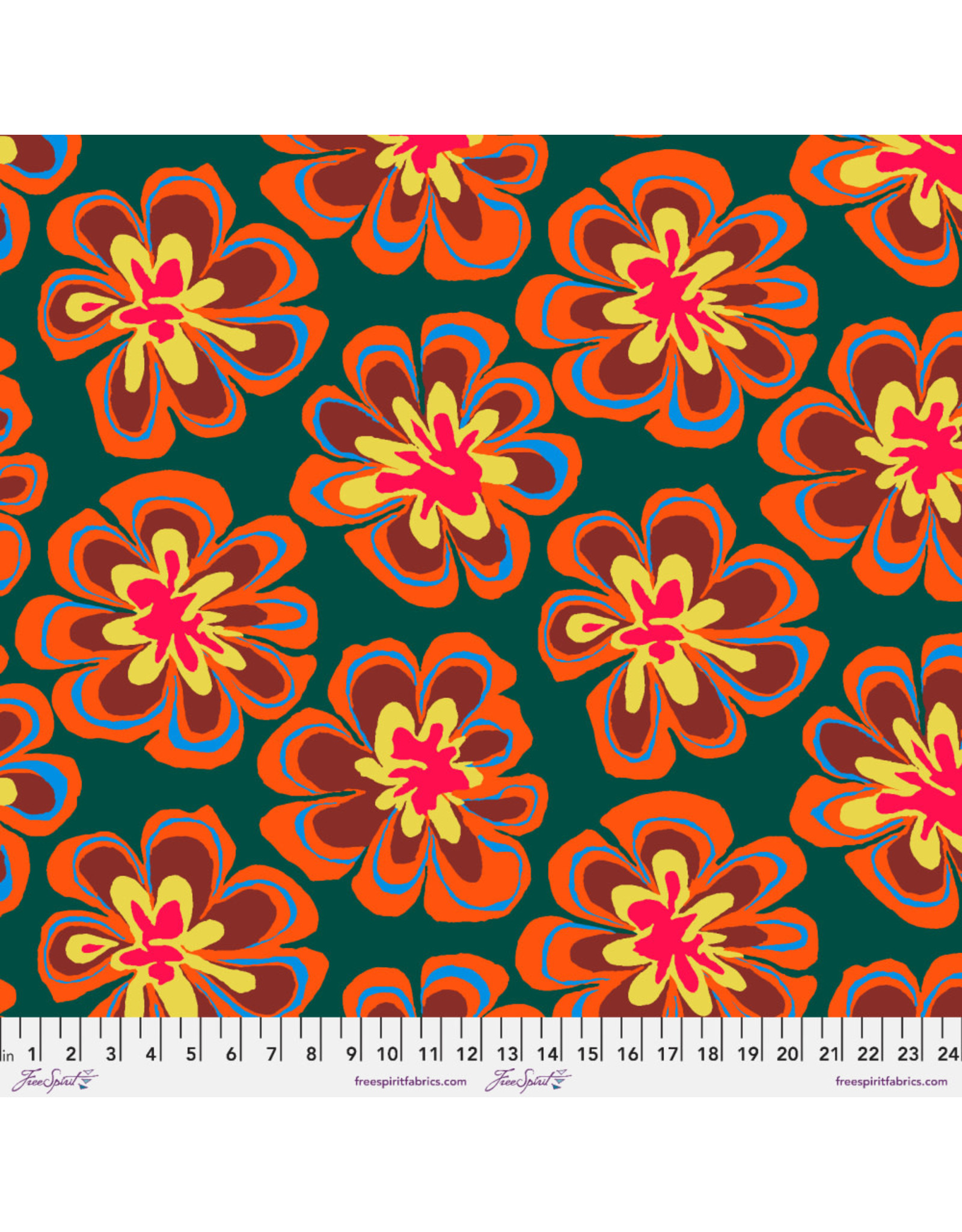 PD's Kaffe Fassett Collection Kaffe Collective Spring 2023, Funky Floral in Forest, Dinner Napkin