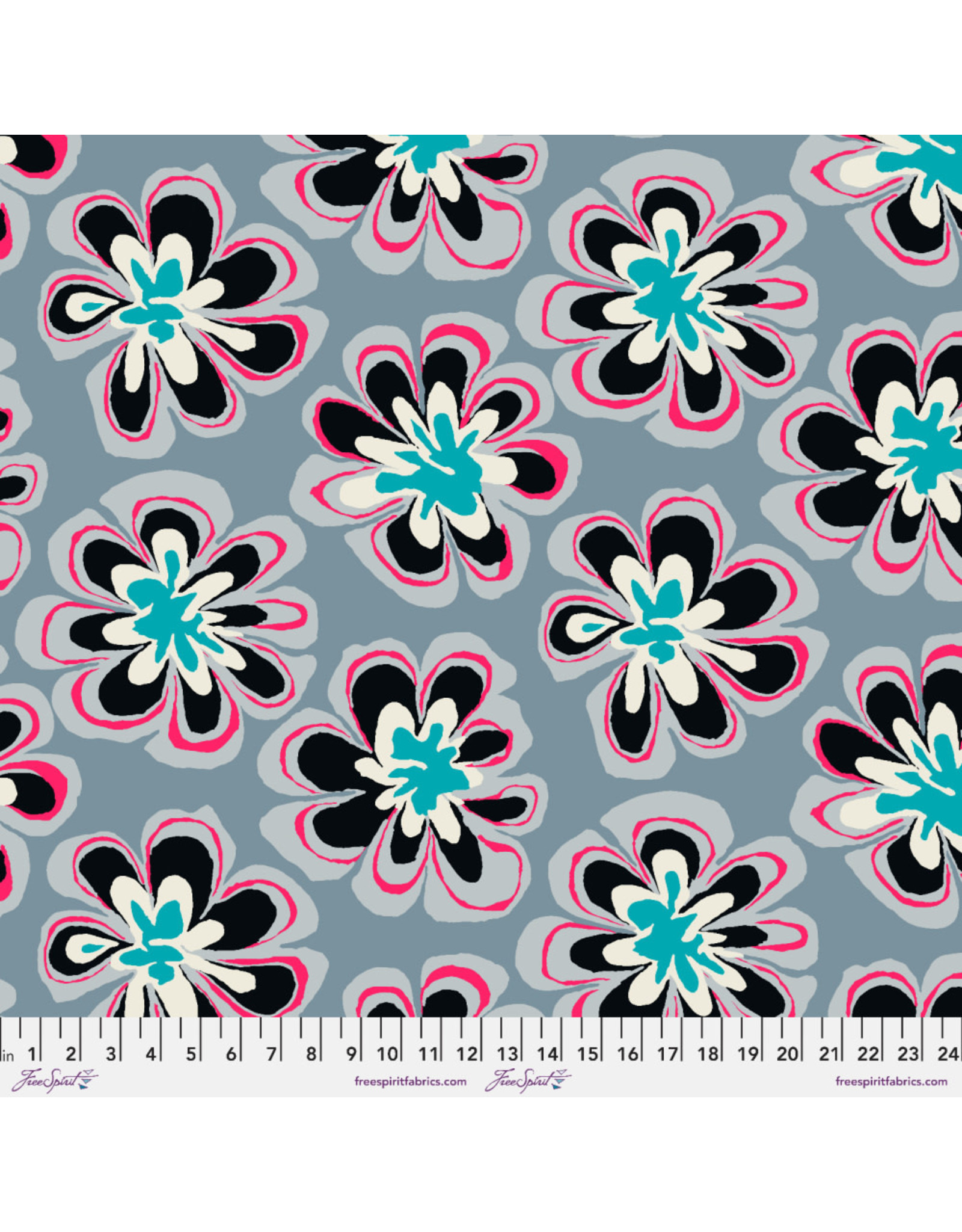 PD's Kaffe Fassett Collection Kaffe Collective, Funky Floral in Grey, Dinner Napkin