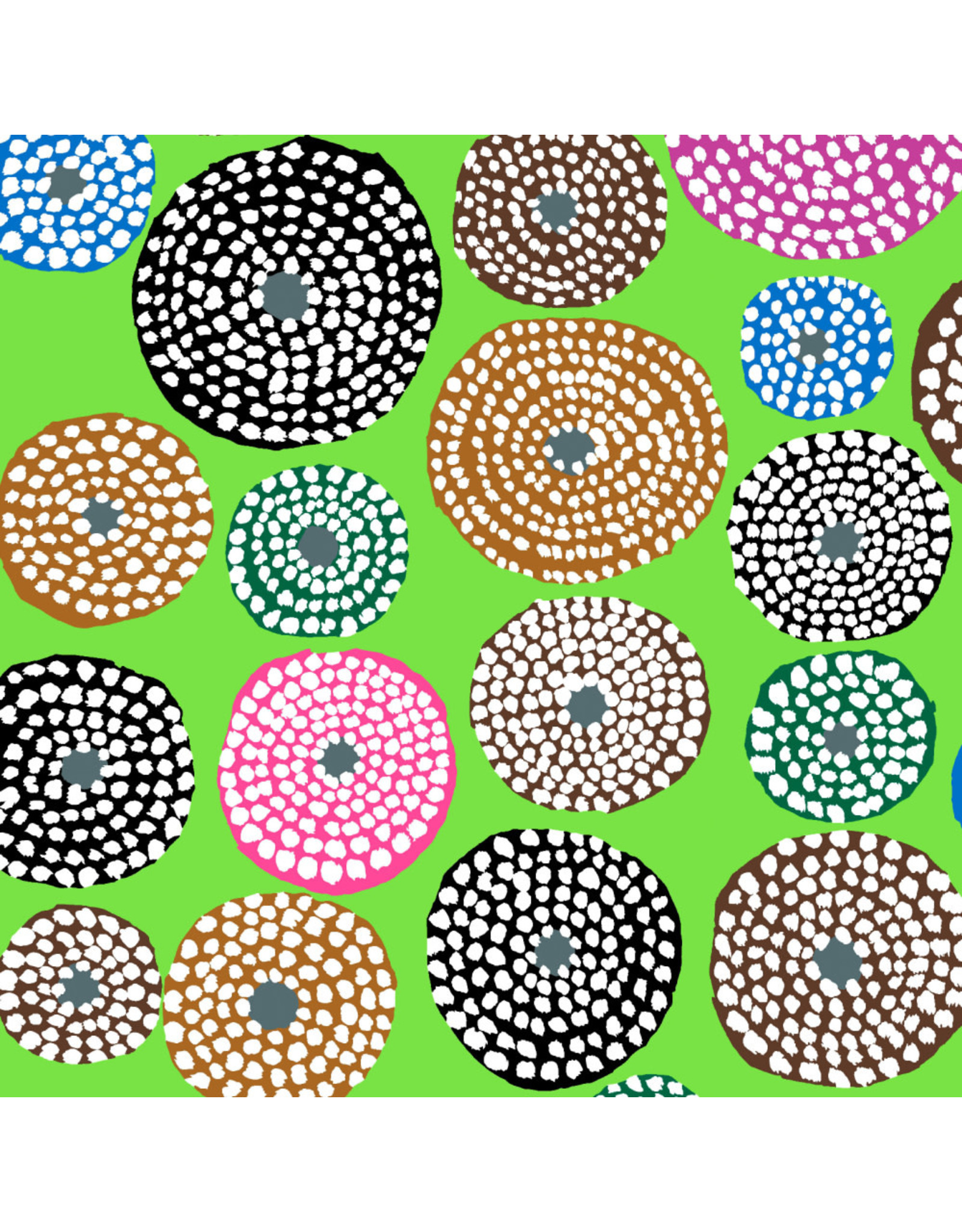 Kaffe Fassett Collective Kaffe Collective, Disks in Lime, Fabric Half-Yards