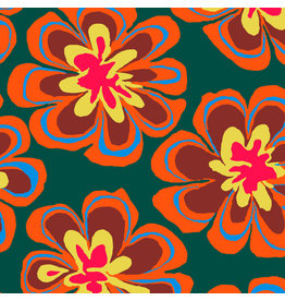 Brandon Mably Kaffe Collective Spring 2023, Funky Floral in Forest, Fabric Half-Yards