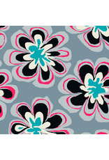 Brandon Mably Kaffe Collective Spring 2023, Funky Floral in Grey, Fabric Half-Yards