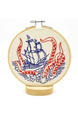 Hook, Line & Tinker Kraken and Ship, Embroidery Kit