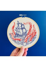 Hook, Line & Tinker Kraken and Ship, Embroidery Kit