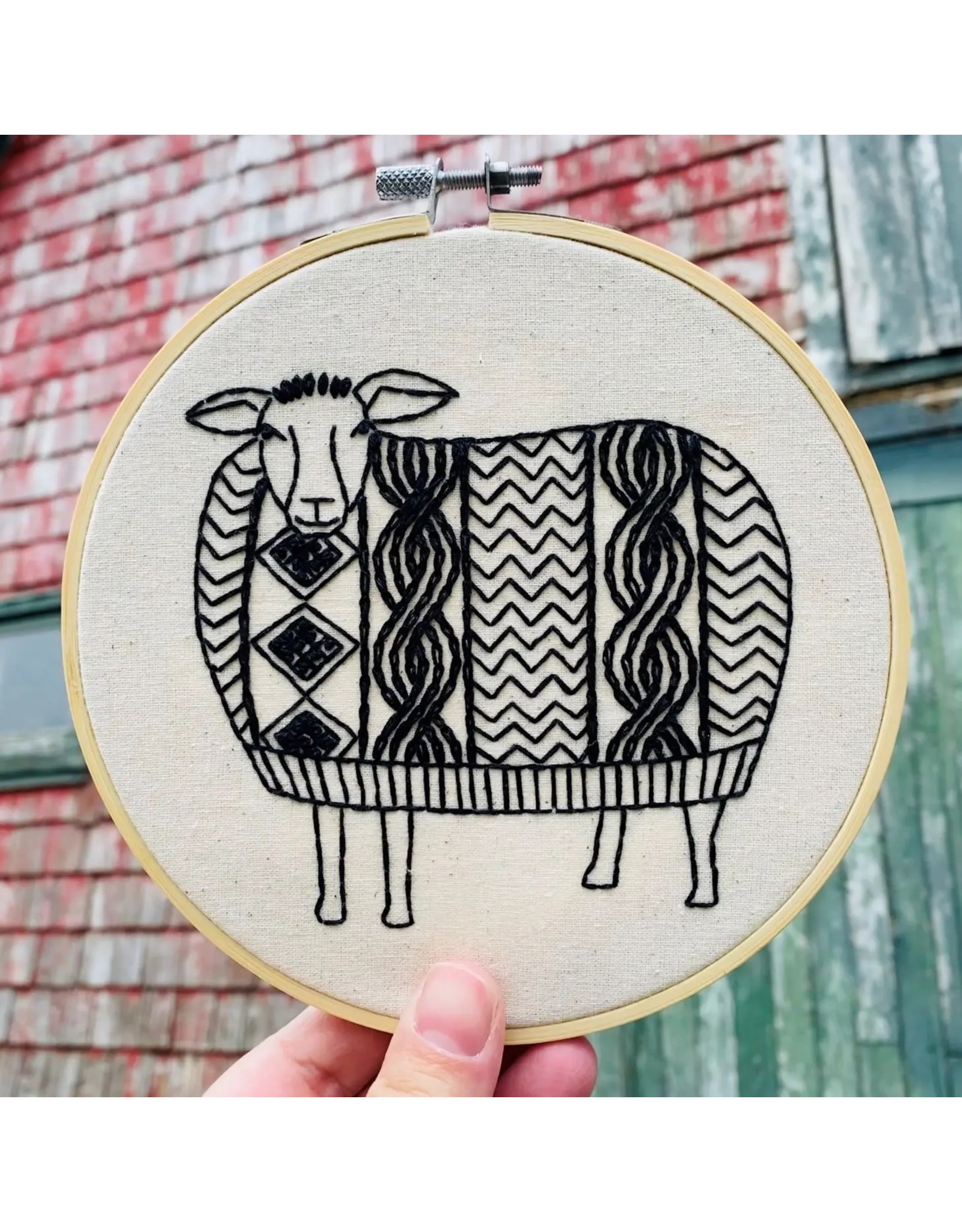 Hook, Line & Tinker Sweater Weather Sheep, Embroidery Kit