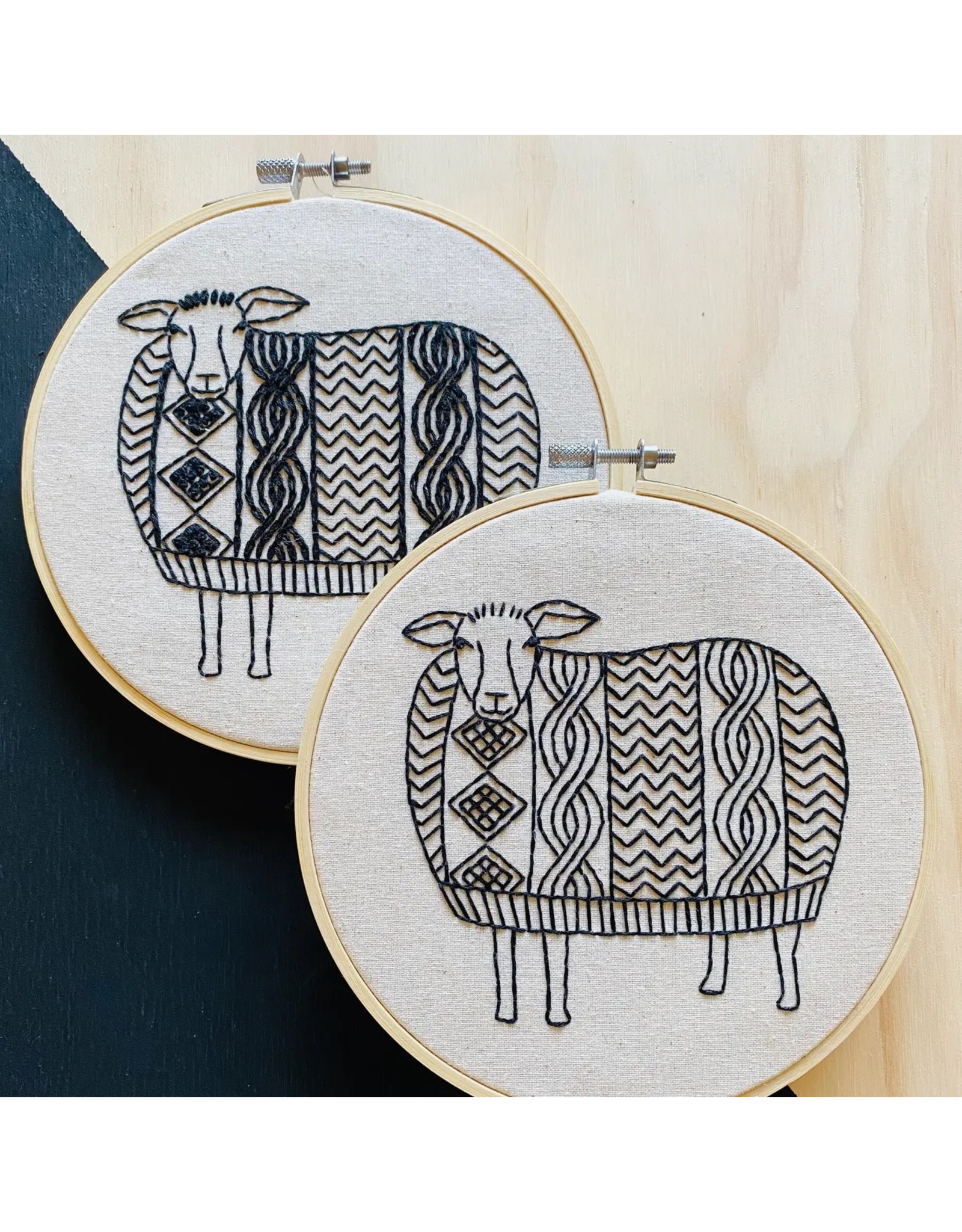 Hook, Line & Tinker Sweater Weather Sheep, Embroidery Kit