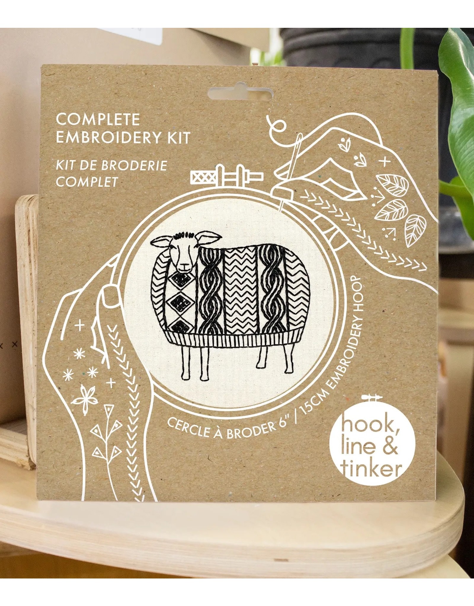 Hook, Line & Tinker Sweater Weather Sheep, Embroidery Kit