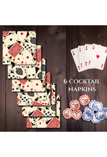 PD The Cave, Playing Cards in Black, Set of 6 Cocktail Napkins