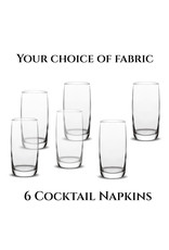 PD Set of 6 Cocktail Napkins, Your Choice of Fabric