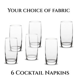 PD Set of 6 Cocktail Napkins, Your Choice of Fabric