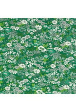 Kokka, Japan Cotton Lawn, Kokka Japan, Ditsy Floral in Green, Fabric Half-Yards